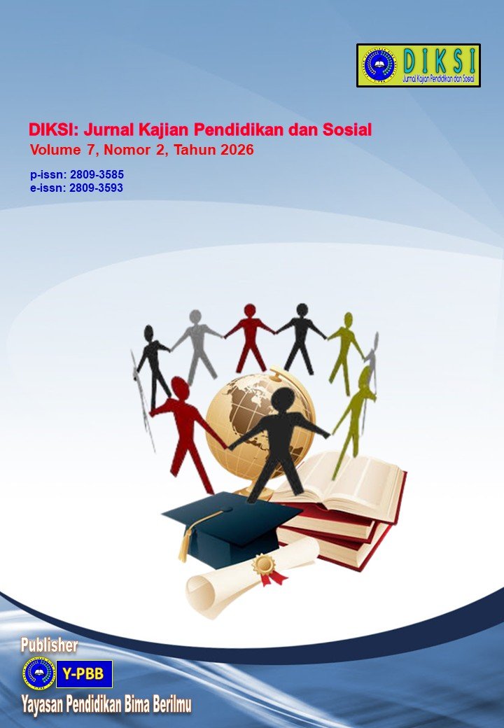 					View Vol. 7 No. 2 (2026): Diksi: Jurnal Kajian Pendidikan dan Sosial
				
